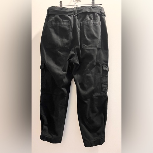 Banana Republic Cargo Pants Jeans Womens Tapered Utility Denim Pockets Belted - Picture 2 of 8